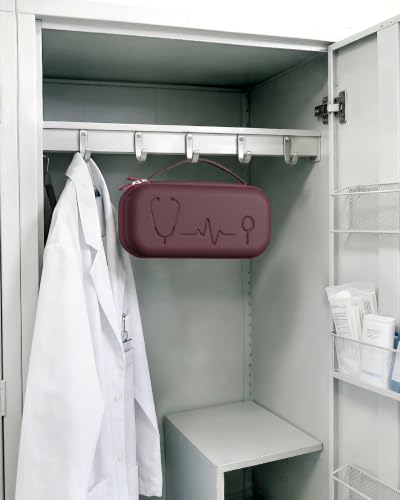 Image of ProCase Stethoscope Case for 3M Littmann Classic III & Cardiology IV -Burgundy | Hard Protective Carrying Bag Fits MDF, ADC, Omron Stethoscopes, Medical Storage Organizer for Nurses & Nursing Students