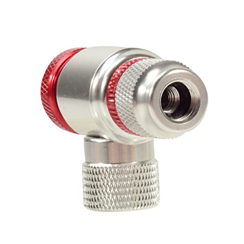 Cabezal de inflado de CO2 para neumáticos de Bicicleta, Compatible con válvulas y Schrader, Color Plateado, de aleación de Aluminio.