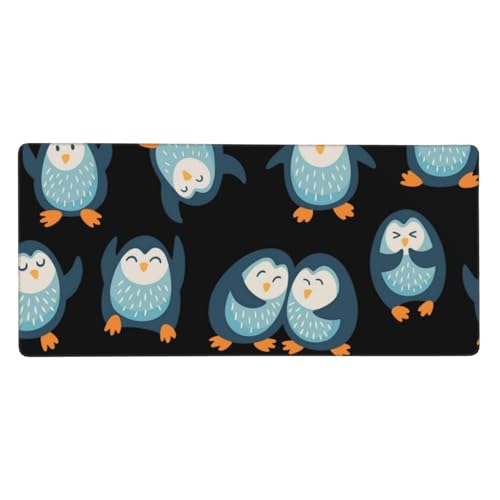 Tapis de souris grand format xxl pingouin bureau ordinateur antidérapant 90x40