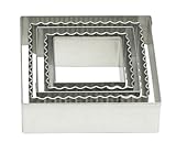 Mrs. Anderson's Baking Cookie and Fondant Cutters, Graduated Crinkle Squares, 5-Piece Set with Storage Tin