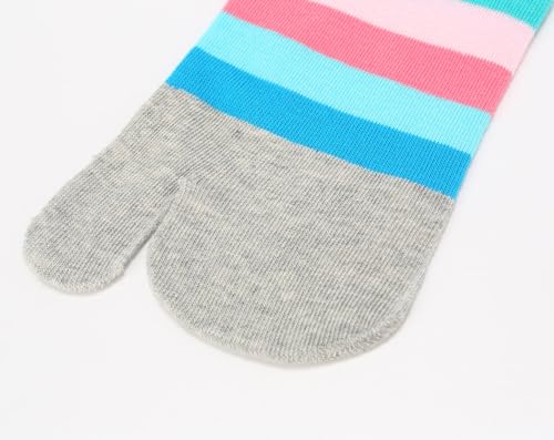 Image of Women's Solid 2 Toe Flip Flop Tabi Socks Geta Ankle Cotton 5 /6 Pairs