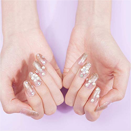 990 piezas / 6 hojas autoadhesivas pegatinas de perlas, pegatina de perlas de espalda plana para teléfono celular belleza maquillaje uñas cara manualidades Scrapbooking decoración del hogar