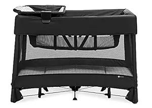 4moms Breeze Plus Portable Playard with Removable Bassinet and Baby Changing Station, Easy One-Handed Setup, from The Makers of The mamaRoo