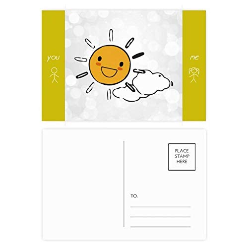 Cartes postales multicolores motif soleil nuage DIYthinker