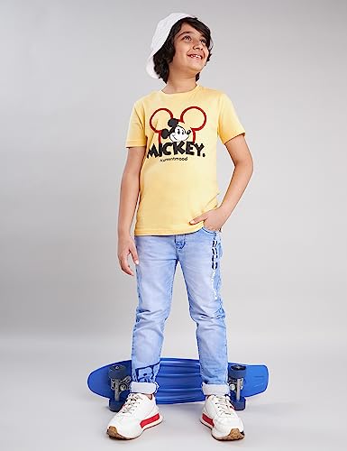 Image of Amazon Brand - Symbol Boy's Graphic Regular Fit Disney /Marvel T-Shirt || Caps Combo 100% Cotton