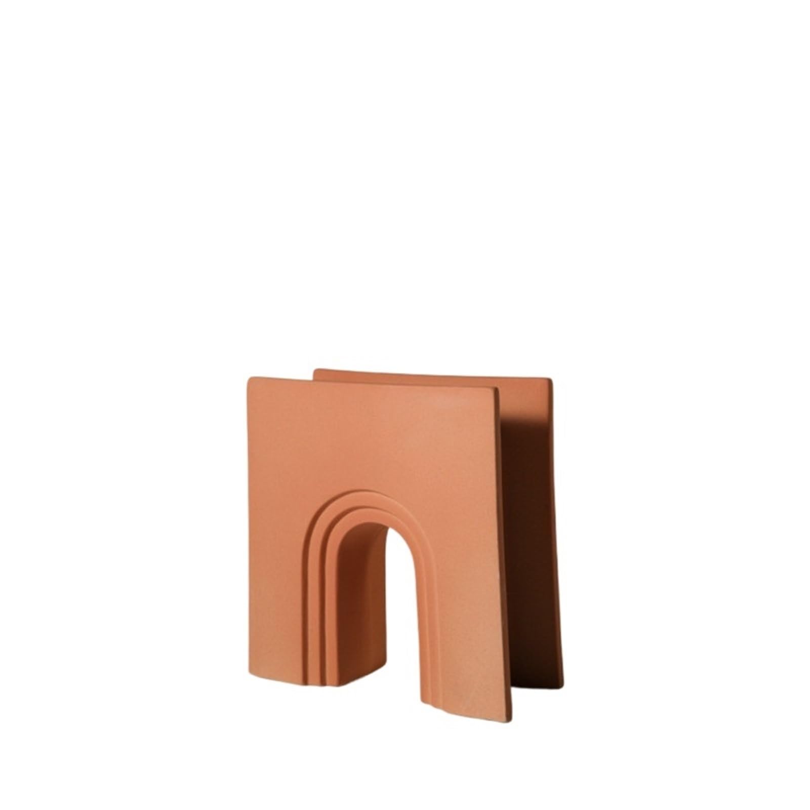Geometric Vases Ceramic Vase Arch Bridge Semicircle Geometric Stripes Hollow Color Flower Arrangement Crafts Home Decoration(Style02)