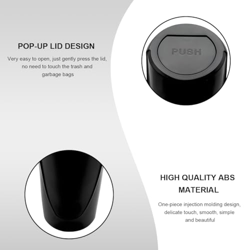 Image of Car Trash Can with Lid, Mini Car Garbage Bin Leakproof Cup Holder Trash Can, Multipurpose Organizer Door Pocket Trash Cup Fits Auto Home Office, Universal Garbage Can (Black)