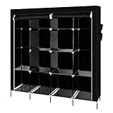 YUFENGZHE Portable Closet Portable Closets for Hanging Clothes Wardrobe Clothes Organizer Portable Closet with Shelves Portable Closets for Hanging Clothes Heavy Duty(Black)