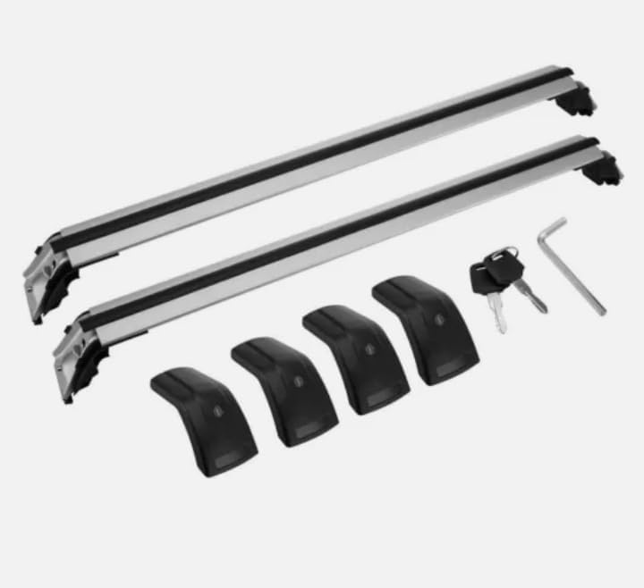 2PCS Aluminum Roof Rack Cross Bars with Theft Lock for Rooftop Compatible with Fixed Points Roofs Fits for Chevrolet Chevy Trailblazer 2019-2025(Black+Silver)