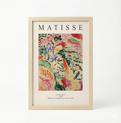 Image of BLINKART Henri Matis Aesthetic Modern Art Walls With Frame | Natural Wood Texture | Living Room Bedroom Office Wall Decoration | Poster Home Decor Frames Wall Bedroom | 12x8 Inches (D240)