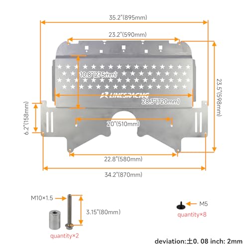 Image of Oil Cooler Skid Plate Compatible with BMW G80 G82 M3 M4 G87 M2 2021-2024 Aluminum Silver