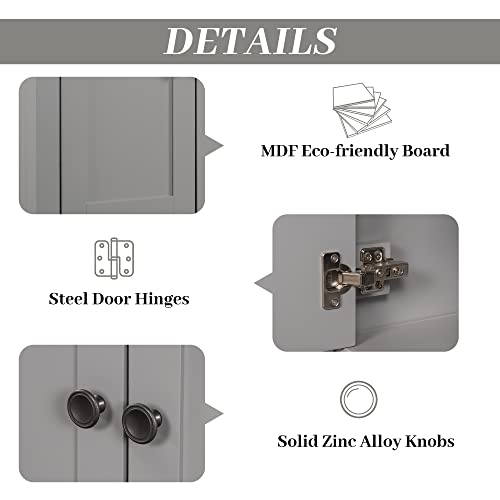 24" Bathroom Vanity Cabinet With Ceramic Sink Top, Open Storage Shelf, Soft Closing Doors, Freestanding, Solid Wood Frame & Mdf Board #TOP3