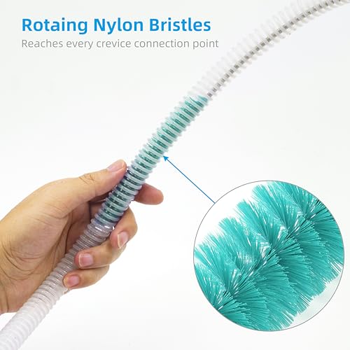 Image of CPAP Hose Cleaning Brush and Handy Brush Suitable for Cleaning 7 Feet Tubing and 22mm 19mm 15mm Diameter Tubing (Green)