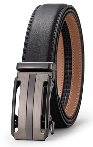 Image of Men's Belt, Ratchet Dress Casual Belt with Adjustable Automatic Buckle Trim to Fit