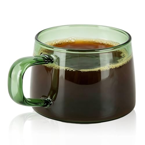 HERCHR Double Walled Glass Coffee Mugs, Wide Mouth...