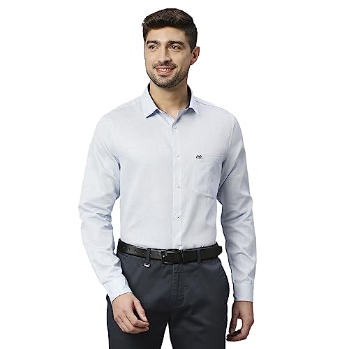 Image of Thomas Scott Men's Cotton Slim Fit 100% Formal Shirt with Spread Collar and Full Sleeves