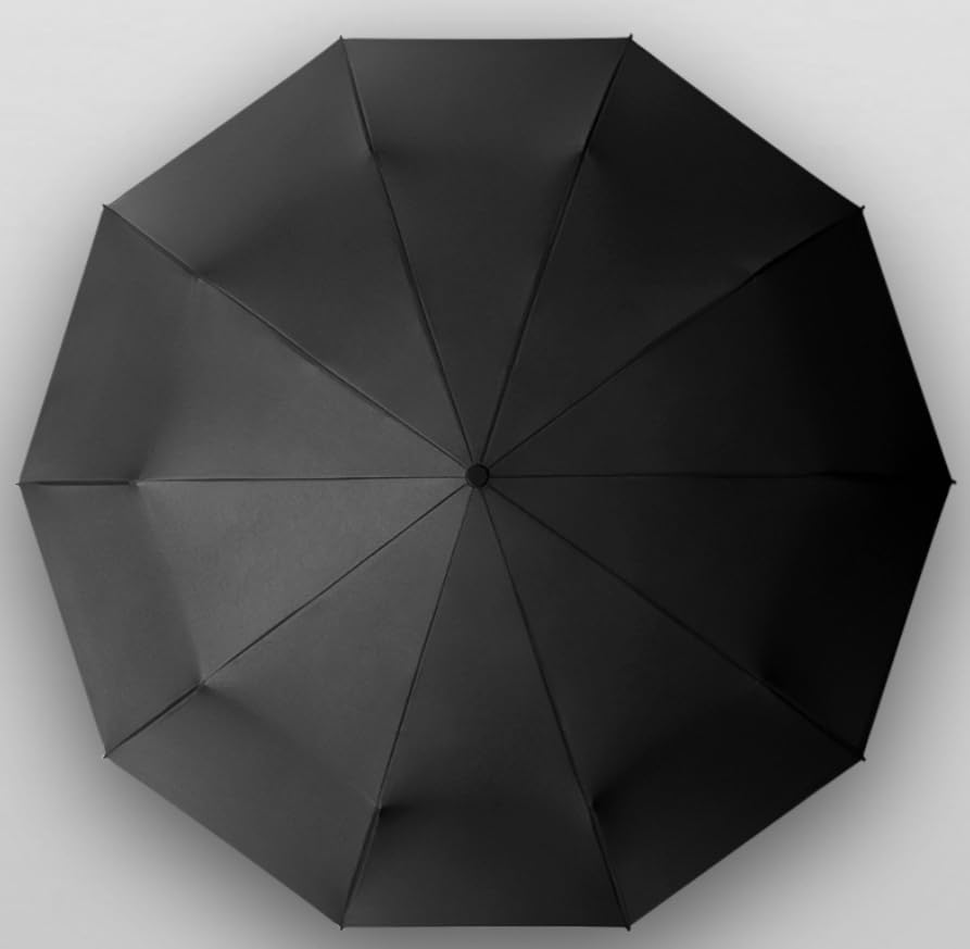 Image of STAR WORK Small Wooden Handle Compact UV Protection Umbrella, Automatic Open Hook Handle Stick Golf Umbrellas for Rain, Sun & Wind Protection.
