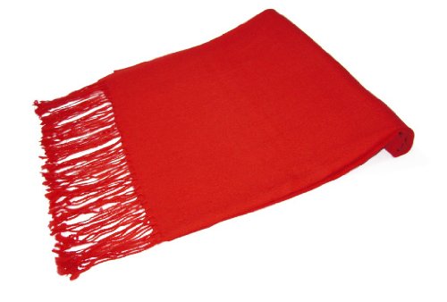 100% Wool Pashmina Solid Scarf RED Color Womens Shawl Wrap Scarves
