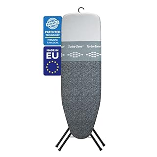 Bartnelli PULSE Ironing Board with New Patent Technology | Made in Europe with Patent Fast-Glide Turbo & Park Zone, With Smart Hanger, 4 Layer Cover Pad | 4 Premium Steel Legs (Size 43x13) (B09HZCGMLT)