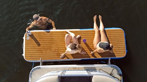 Inflatable Sport Boats Mini Mate Yacht Dock 10' x 3' Inflatable Water Platform Dock & Boarding Boat Platform