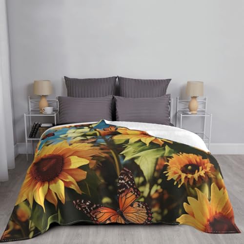 Couverture polaire microfibre jaune OUSIKA 150x130 pour lit canapé