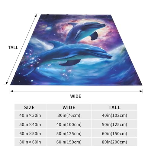 Couverture en micro polaire dauphins galaxie 203x152cm - 6