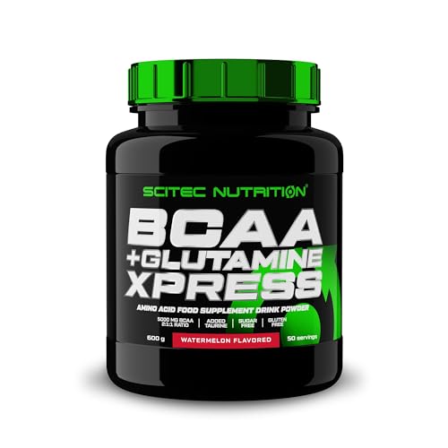 Scitec Nutrition BCAA + Glutamine Xpress - Mezcla de Aminoácidos Esenciales - con 5g 2:1:1 BCAAs - 5g Glutamina - Enriquecido con Taurina, 600 g, Sandía