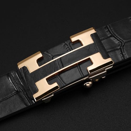 Men's Belt Leather Click Groove Belt Crocodile Designer Dress Casual3