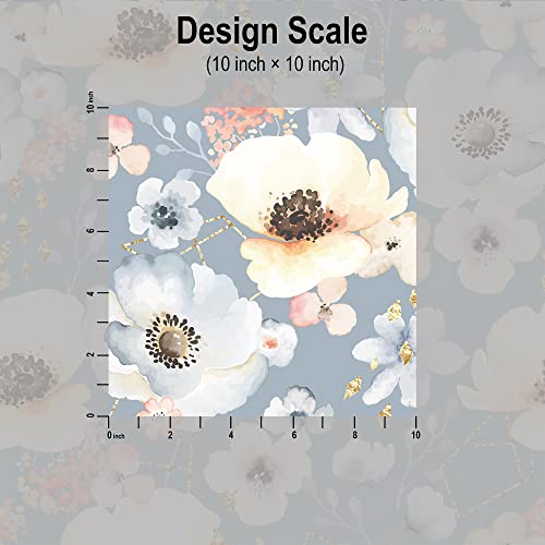 Blooming Wall Dpy57 Gray Watercolor Flower Diamond Peel And Stick Wallpaper Self-Adhesive Wallpaper Wall Mural Wall Décor #TOP6