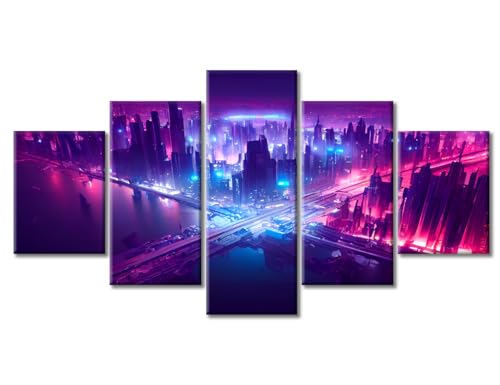 Cyberpunk Style Artwork Pictures Home Decor 5 Panels Wall Art