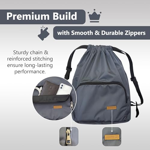 Image of Alienoid 15L Drawstring Bag | Gym Backpack for Men & Women | Draw String Bag for Sports, Football, Cycling, Swimming & More | Lightweight Drawstring Backpack for Travel & Daily Use
