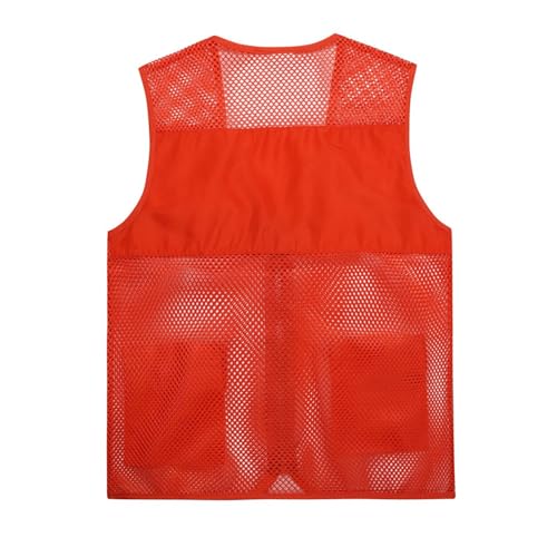Men Summer Vest Solid Color Convenient Workwear Outdoor Breathable Pockets Tank Top Zip Up Sleeveless Coat4