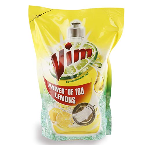 Image of Vim Dishwash Liquid, Lemon, 1 litre refill pouch