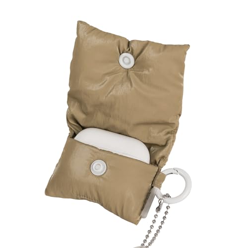 HPOD Compatible with AirPods Pro Case Cover,Fashionable and Trendy Down Jacket Headphone Bag with Portable Rope Compatible for Airpods Pro and Airpods 3 Case Cover (Brown) - Image 2