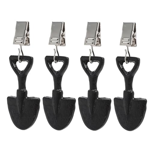 Genérico Sujeta Manteles - 4 Piezas Colgantes Metálicos Antiviento Alta Resistencia - Pinza Forma Pala para Cubrir Mesas de Picnic - para Jardin Camping Playa Barbacoa