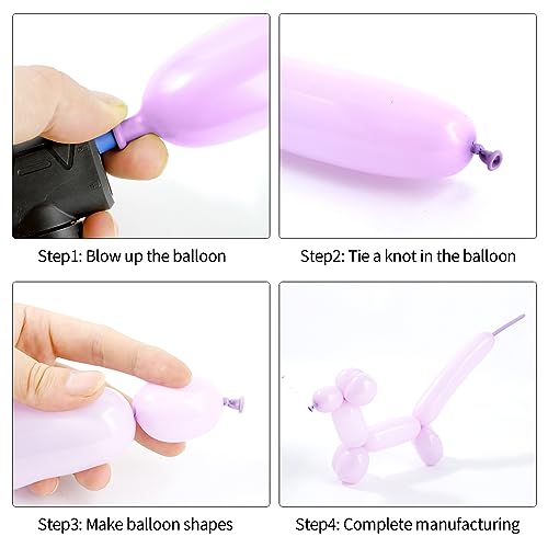 Image of 260 Macaron Pink Balloons - Long Balloons Kit for Arch & Animal Twisting