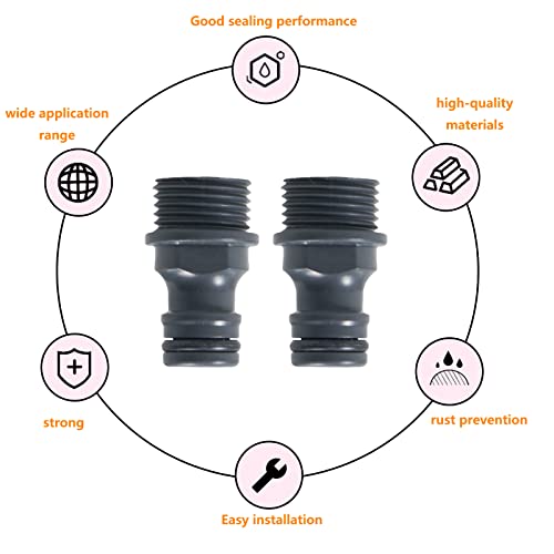 ZoeTekway Schlauchverbinder Gartenschlauch Kupplung Nippel 1/2 zoll Schlauchanschluss G1/2 Außengewinde für Wasserhahn Adapter (ABS-Kunststoff)