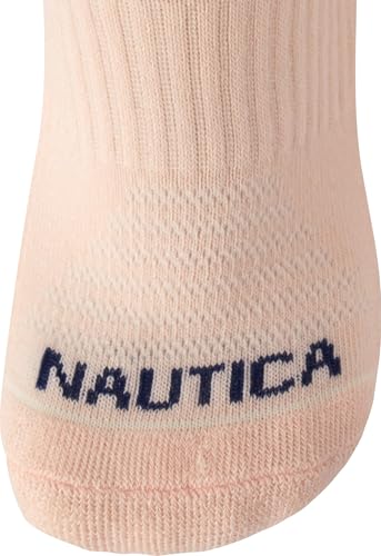 Image of Nautica Womens No Show Socks Moisture Wicking Low Cut Athletic Socks 6 Pack | Moisture Wicking Dri-Motion Fabric, Cushioned Key Areas, Banded Arch Support, No Show Low Cut, Shoe Size 4-10