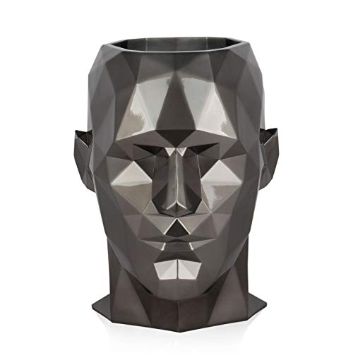 Vase tête d'homme à facettes en céramique sculptée haut de gamme pour bureau