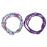 Multi Strang Stretch Armband Samen Perlen Schnur, 2 Stück Taillenperlen Afrikanische Frauen Bunte Bauch Perlen Elastische Bikinikette Armband Halsketten Fußkettchen Schmuck, Sommer Taille Perlen Ketten Bunte Taille Bauch Perlen Afrikanische Körperketten Bikini Schmuck.