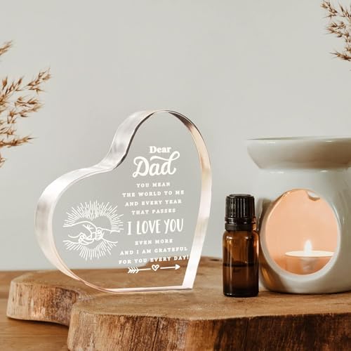 Image of Gifzy Dad Gifts - Delicate Dad Birthday Gifts from Daughter Son - Engraved Acrylic Decorations Christmas Fathers Day Birthday Gift for Dad, Idea