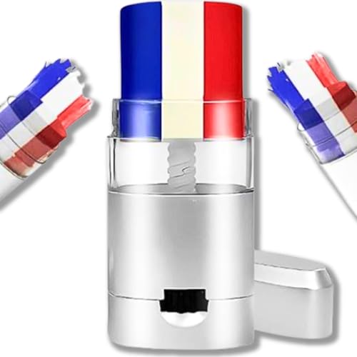 Stick Maquillage Bleu Blanc Rouge | Drapeau Francais Tricolore | Face & Body Paint Supporter | Équipe de France Foot Rugby JO | Stick Fan Zone | Accessoire Supporter France | ALLEZ LES BLEUS 🔵⚪🔴