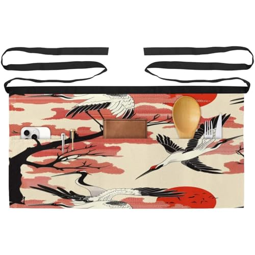 Lot de 3 tabliers courts de chef avec 3 poches demi-tablier pour bistrot et nettoyage