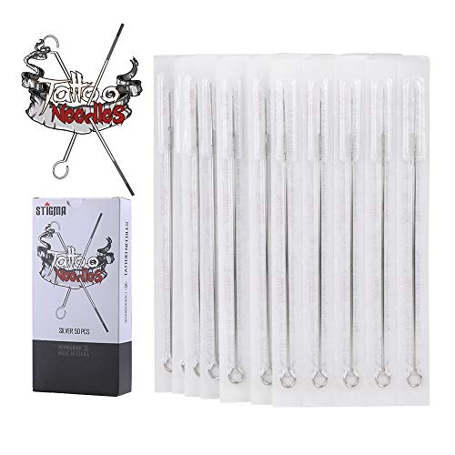 STIGMA 50 Pieces Disposable Mixed Tattoo Needles 5 Sizes Round Liner 3RL 5RL 7RL 9RL 11RL Tattoo Needles Set TN03S-50KIT-A