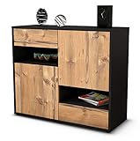 100% hergestellt in Deutschland und mit Ökostrom produziert. Der Holzschrank überzeugt durch hochwertige Materialien sowie eine erstklassige und saubere Verarbeitung. Der Aufbau des Sideboards gestaltet sich aufgrund der Aufbauanleitung mit grafischen Darstellungen und Illustrationen einfach und schnell. Der Versand erfolgt innerhalb von 2-3 Werktagen.
