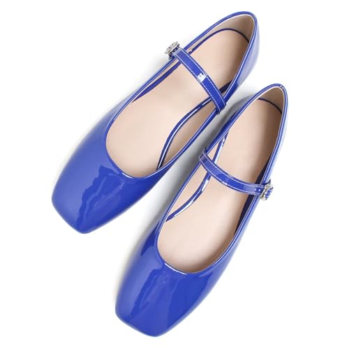 Image of LUXINYU Women's Slip on Flats,Classy Round Toe Solid Classic Mary Jane Ballet Dance Shoes Soft Comfortable PU Flat Shoes