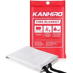 KANHIRO Emergency Fire Blanket for Home Kitchen - Fiberglass Fire Suppression Blanket Great for School, Fireplace, Grill, Car, Office, Warehouse (1 Pack, 39 in X 39 in)