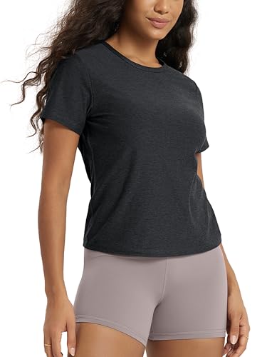 Image of ODODOS Women's Short Sleeve Performance T-Shirts - Ultra Soft odSTRATUM Tech Crew Neck Tee UPF 50+ Essential Top