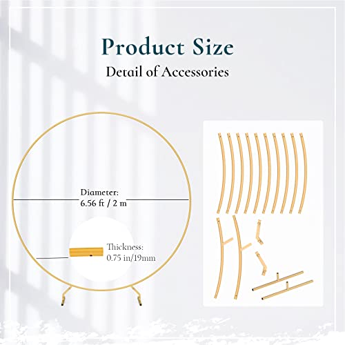 Sunnacate Round Backdrop Stand 6.56 Ft Stable Golden Circle Balloon Arch Frame Round Balloon Arch Stand For Wedding Birthday Party Baby Shower Decoration #TOP4