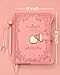 Hoci Poci Diary with Lock and Keys for Girls Gift Ideas, 360 Gold Edged Pages Journal for Women, B6 Refillable Notebook for Writing with Pen and Bookmark (Garden Pink)